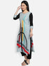 Women Grey Printed Rayon Kurta