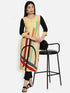 Women Yellow Straight Printed Kurta