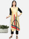 Women Yellow Straight Printed Kurta