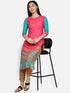 Women Pink Printed Casual Kurta