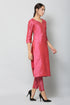 Women Taffeta Kurta Set With Dupatta (Pink)