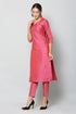 Women Taffeta Kurta Set With Dupatta (Pink)