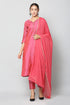 Women Taffeta Kurta Set With Dupatta (Pink)