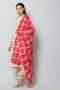 Women’s Art Silk Printed Red Chex Pattern Dupatta