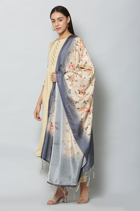 Women Art Silk Floral Printed Dupatta