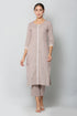 Women Grey Stripe Grey Kurta and Pant Set