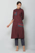 Embroidery Maroon Kurta and Pant Set