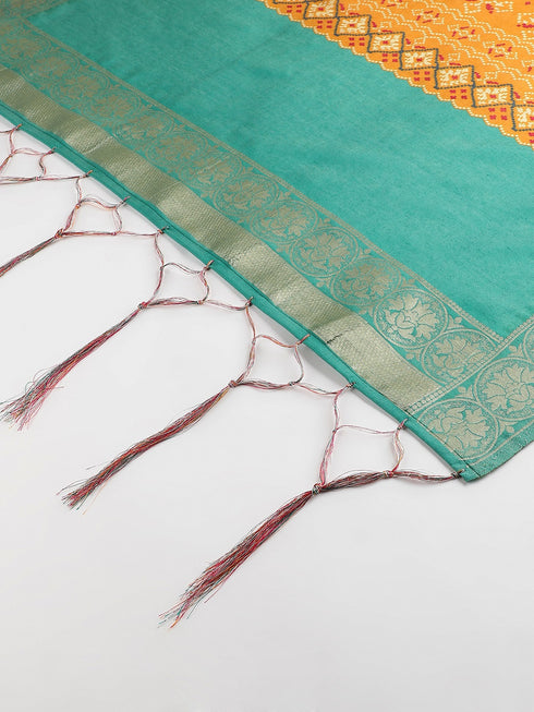 Jacquard Woven Mustard Women Dupatta