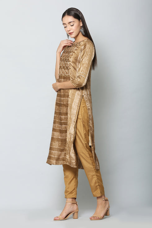 Women Kurta and Pant Set Polyester Blend