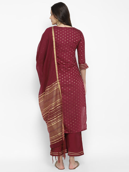 Rani Straight Chanderi Silk Kurta Suit Set