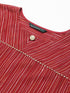 Red Cotton Blend Straight Kurta Suit Set