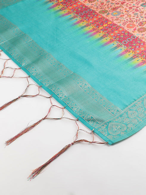 Jacquard Woven Peach Women Dupatta