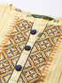Ikat Yellow Cotton Embroidered Thread Work A-Line Kurta Suit Set