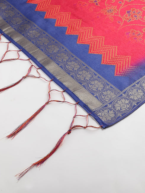 Jacquard Woven Red Women Dupatta