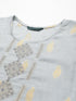 Embroidered Cotton Straight Kurta (Grey)