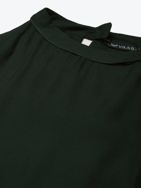 Solid Rayon A-Line Western Dresss