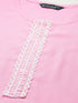 Embroidery Straight Pink Kurta, Pant with dupatta set