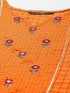 Cotton Orange Chex Embroidered Kurta Suit Set