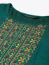 Green Rayon Straight Embroidered Kurta Pant Set