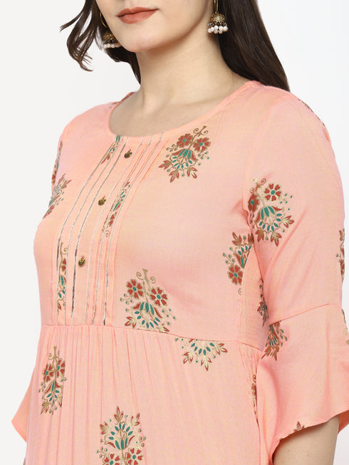 Women Floral Print Rayon A-line Kurta