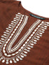 Coffee-Coloured Silk Embroidered Sequined Kurta Suit Set
