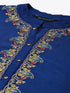 Royal Blue Rayon Straight Embroidered Kurta Pant Set