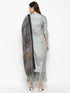 Women Grey Gotta Patti Kurta with Palazzos & With Dupatta