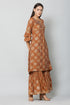 Rust Rayon Foil Printed Kurta Suit Set