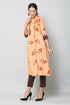 Women Foil Printed Orange Casual Daily Wear Kurta