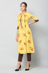 Women Foil Printed Yellow Casual Daily Wear Kurta