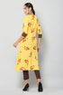 Women Foil Printed Yellow Casual Daily Wear Kurta