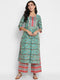 Rama Chanderi Silk Foil Printed Straight Kurta Palazzo Set