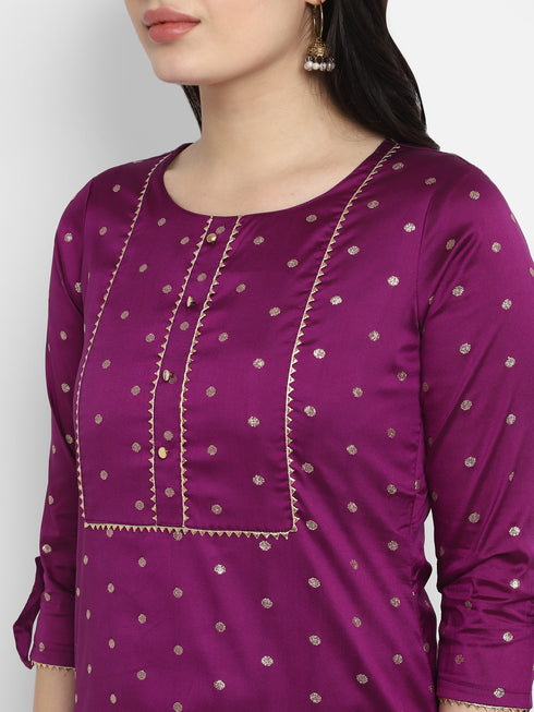 Women Straight Soft Taffeta Butti Kurta Suit Set