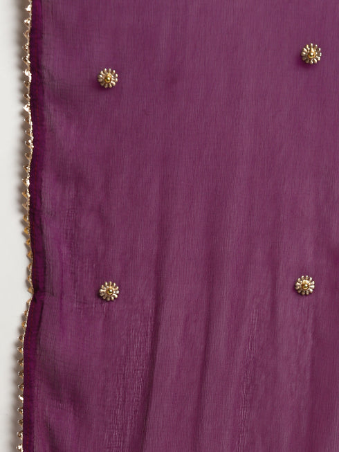 Women Straight Soft Taffeta Butti Kurta Suit Set