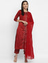 Women Straight Soft Taffeta Butti Kurta Suit Set