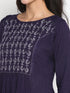 Women Embroidered Viscose Blend Straight Kurta (Purple)