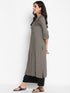 Women Embroidered Viscose Blend Straight Kurta (Grey)