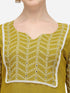 Women Sifly Work Kurta and Pant Set - Yellow