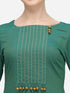 Vaaba Green Solid Straight Kurta