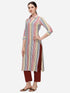 Women Casual Stripe Daily Wear Kurta (Multicolor)
