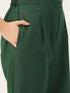 Green Panelled Straight Cotton Kurta Suit Set