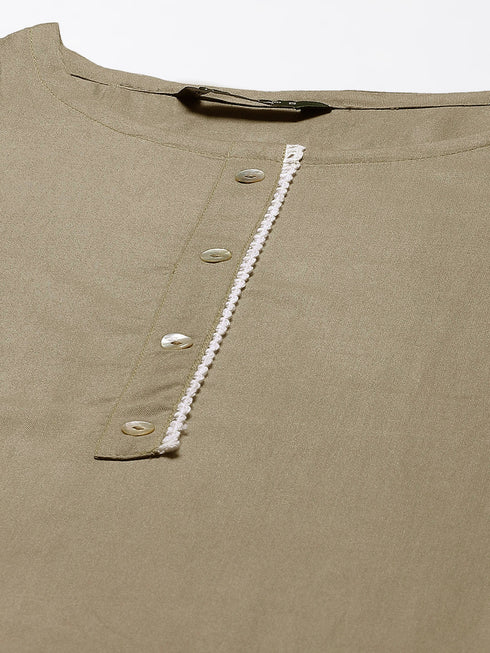 Embroidery Grey Kurta set with Koti