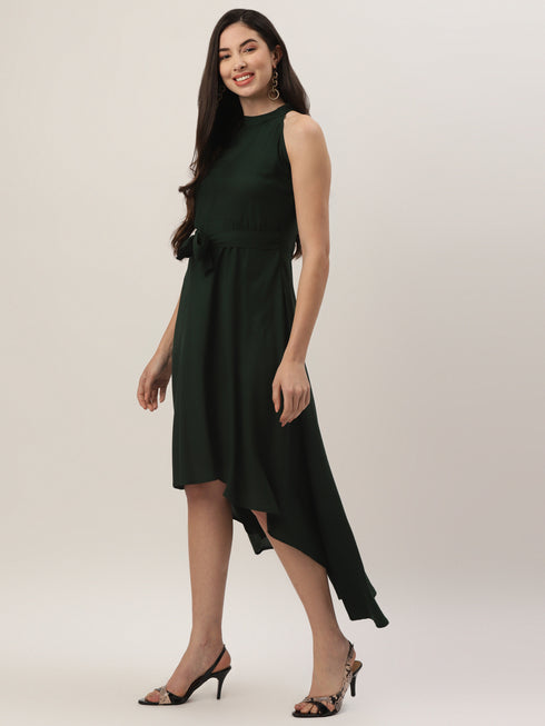 Solid Rayon A-Line Western Dresss