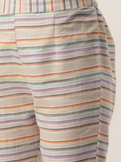 Women's Cotton Blend Self Design Straight Kurta Suit Set