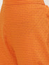 Cotton Orange Chex Embroidered Kurta Suit Set