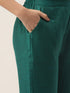 Green Rayon Straight Embroidered Kurta Pant Set