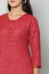 Women Kurta and Dupatta Set Cotton Blend - Maroon