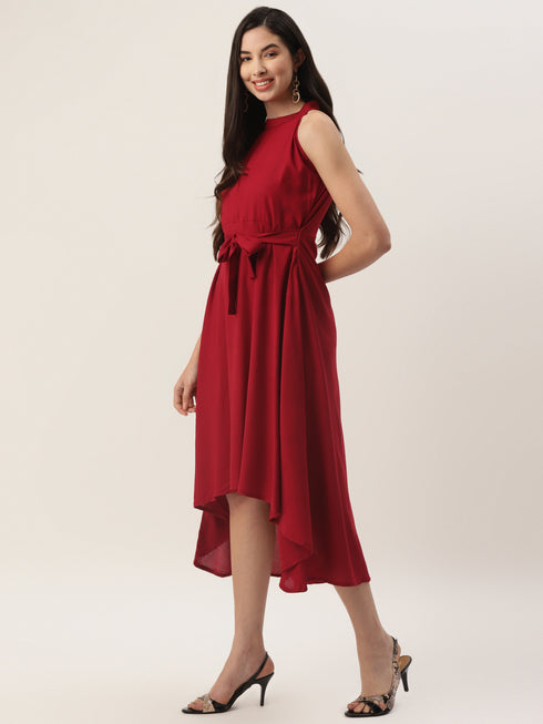 Solid Rayon A-Line Western Dresses