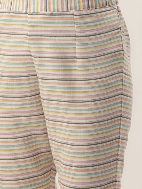 Women's Cotton Blend Self Design Straight Kurta Suit Set