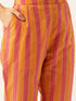 Rust Striped Work Chanderi Silk Kurta Suit Set